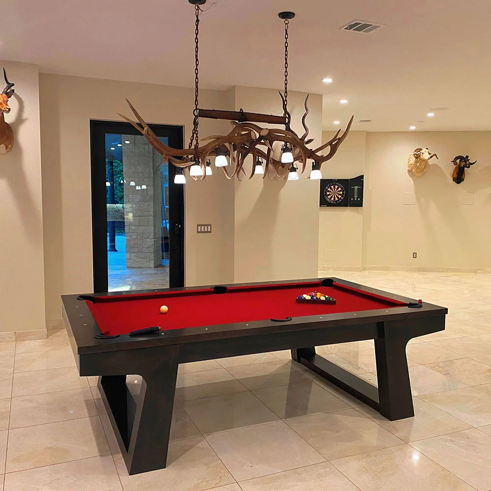 Elk Antler Pool Table / Rustic Bar Light or Long Table Chandelier With Antique “Single Tree”