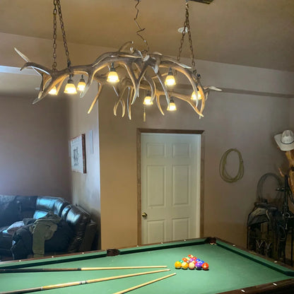 Elk Antler Pool Table / Bar Light / Long Table Chandelier